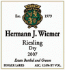 Hermann J. Wiemer - Riesling Dry Finger Lakes 2023